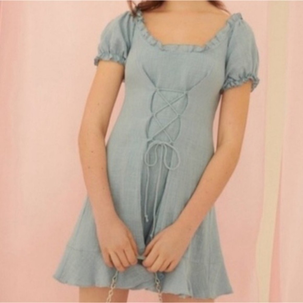 Urban outfitters Cottagecore Lace Up Front Dress
